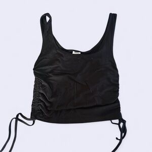 Cotton On Black Ruched Crop Top